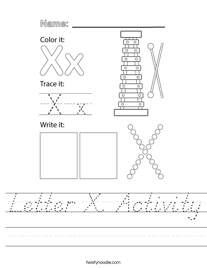 Letter X Activity Worksheet