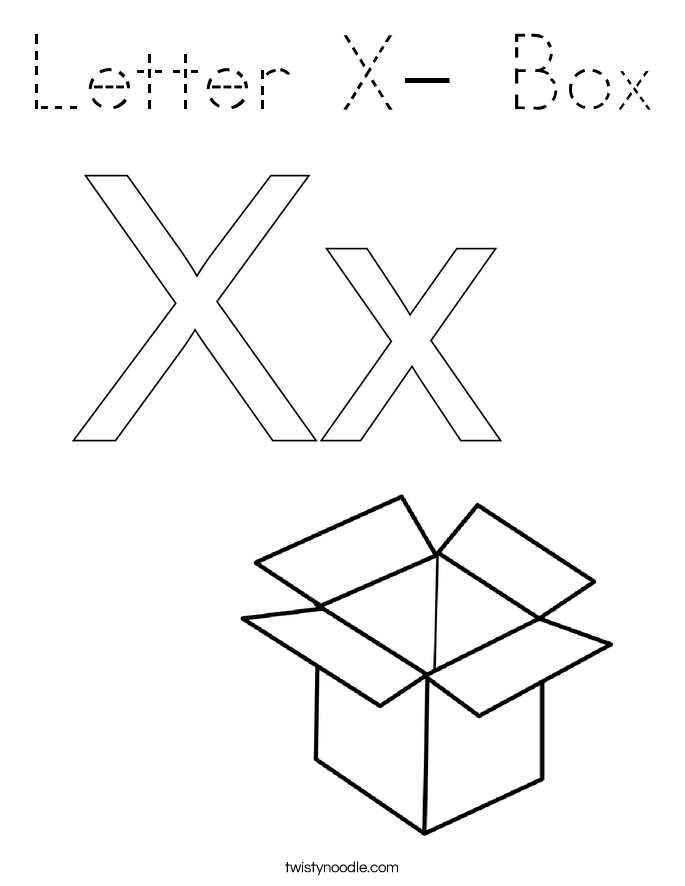 Letter X- Box Coloring Page