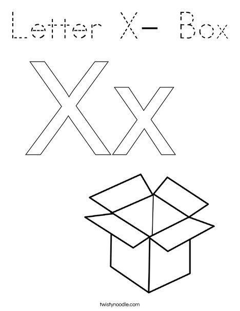 Letter X- Box Coloring Page