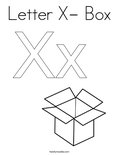 Letter X- Box Coloring Page