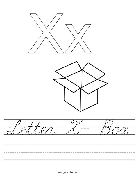 Letter X- Box Worksheet
