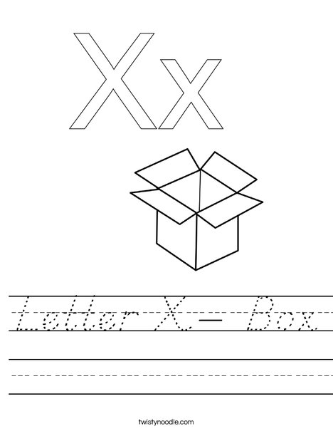 Letter X- Box Worksheet