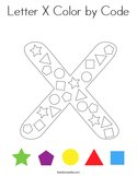 Letter X Color by Code Coloring Page