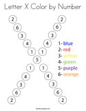 Letter X Color by Number Coloring Page
