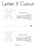 Letter X Cutout Coloring Page