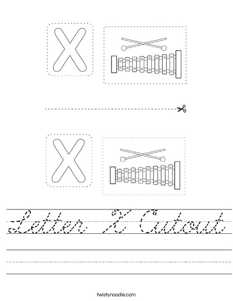 Letter X Cutout Worksheet
