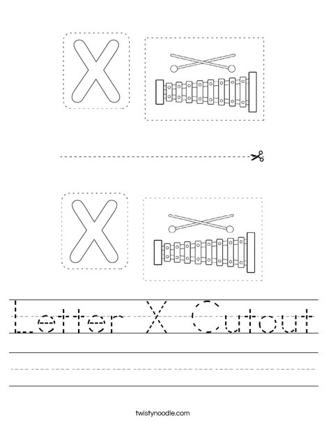 Letter X Cutout Worksheet