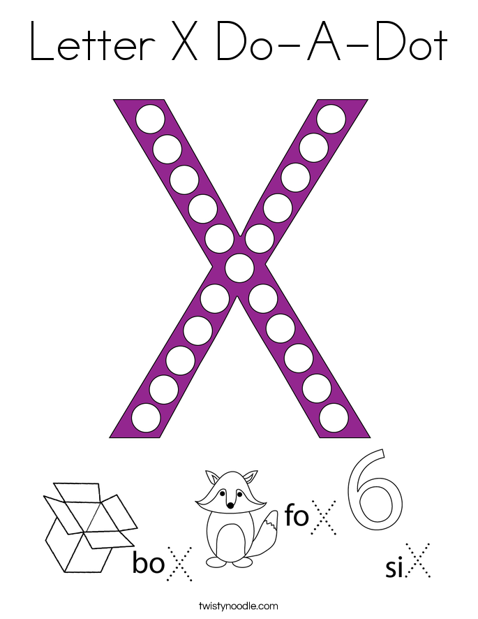 Letter X Do-A-Dot Coloring Page