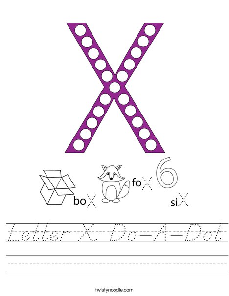 Letter X Do-A-Dot Worksheet