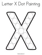 Letter X Dot Painting Coloring Page