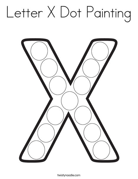letter x dot painting coloring page twisty noodle
