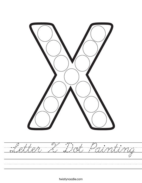 Letter X Dot Painting Worksheet