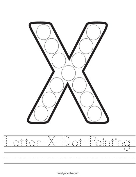 Letter X Dot Painting Worksheet