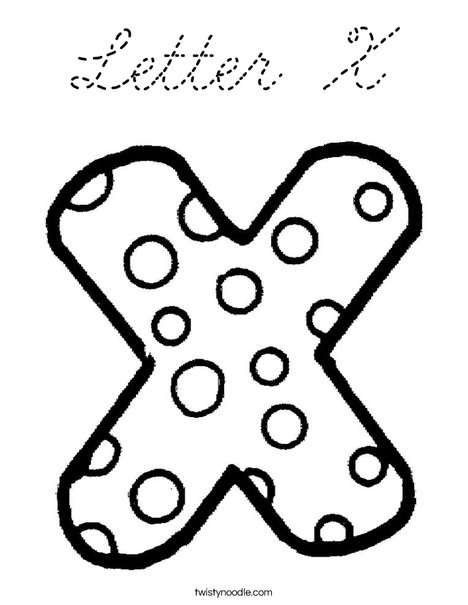 Download Letter X Coloring Page - Cursive - Twisty Noodle