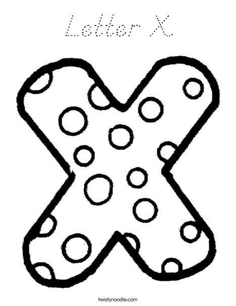 Letter X Dots Coloring Page