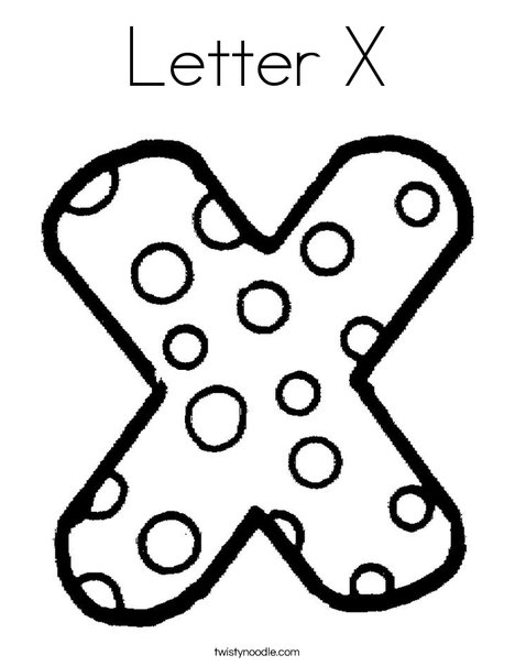 Letter X Dots Coloring Page