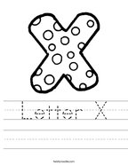 Letter X Handwriting Sheet