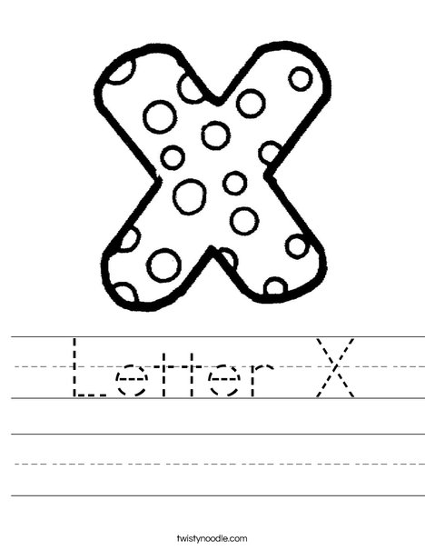 Letter X Dots Worksheet