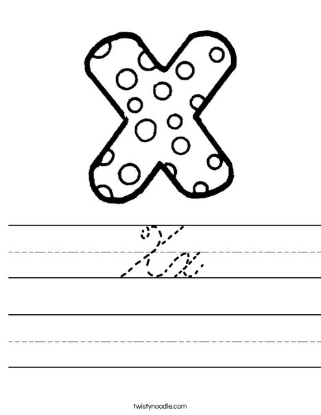 Letter X Dots Worksheet