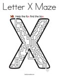 Letter X Maze Coloring Page