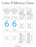 Letter X Memory Game Coloring Page