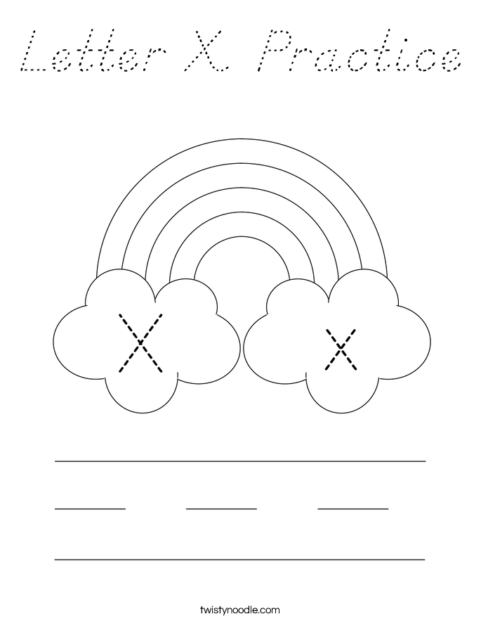 Letter X Practice Coloring Page