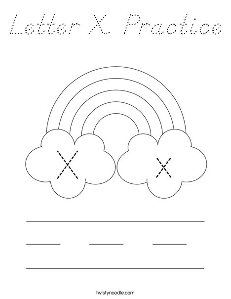 Letter X Practice Coloring Page