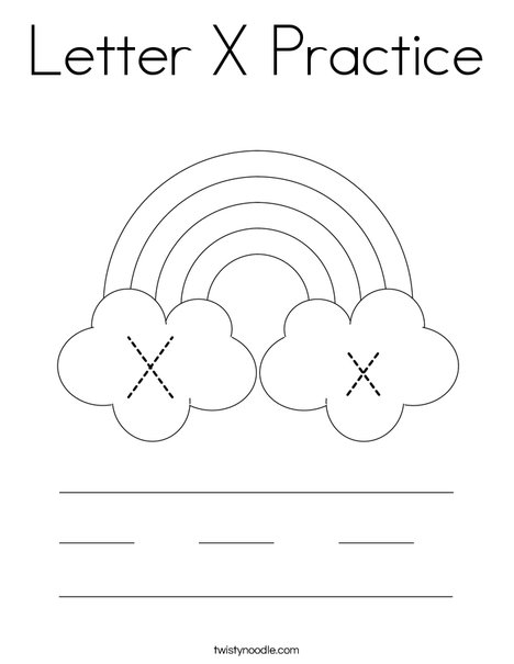 Letter X Practice Coloring Page