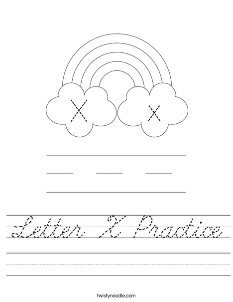 Letter X Practice Worksheet