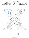 Letter X Puzzle Coloring Page