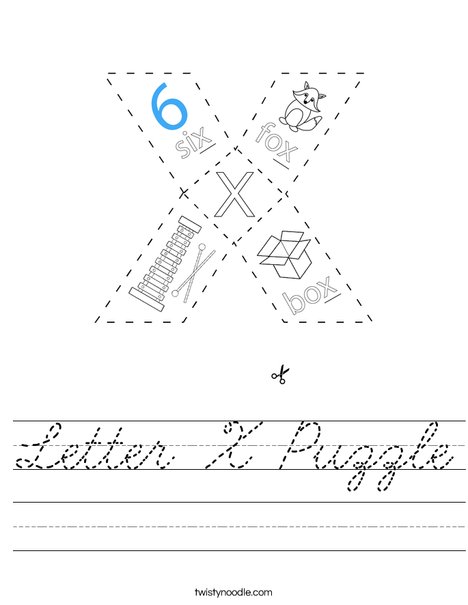 Letter X Puzzle Worksheet