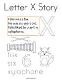 Letter X Story Coloring Page