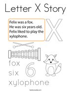 Letter X Story Coloring Page