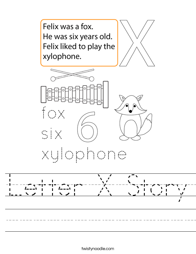Letter X Story Worksheet