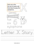 Letter X Story Worksheet
