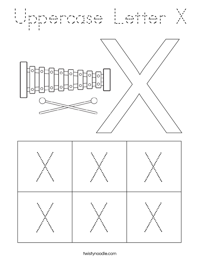 Uppercase Letter X Coloring Page