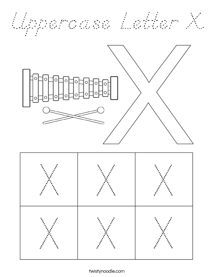 Uppercase Letter X Coloring Page