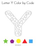 Letter Y Color by Code Coloring Page