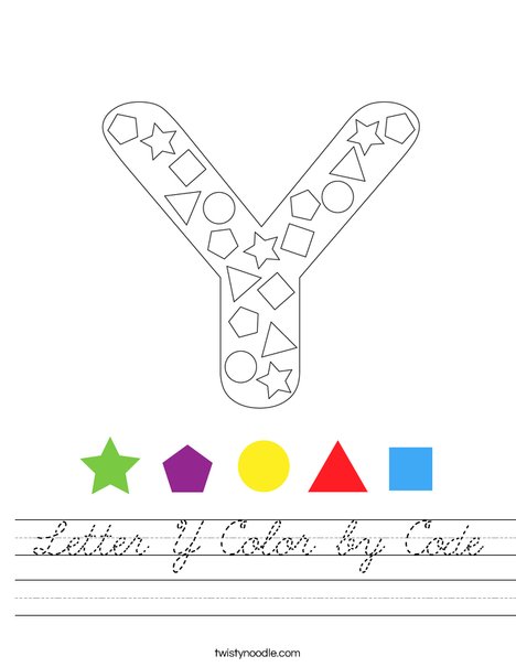 Letter Y Color by Code Worksheet