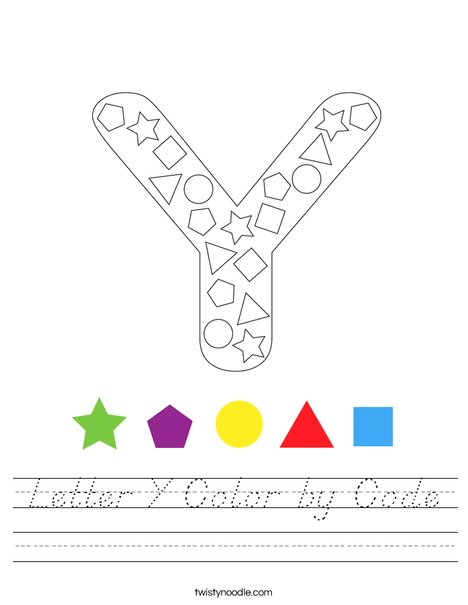 Letter Y Color by Code Worksheet
