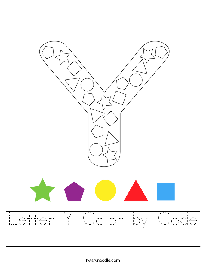 Letter Y Color by Code Worksheet