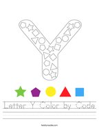 Letter Y Color by Code Handwriting Sheet