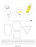 Letter Y- Cut and Paste the Pictures Worksheet