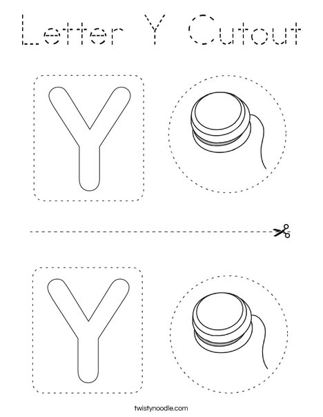 Letter Y Cutout Coloring Page