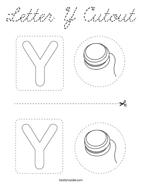 Letter Y Cutout Coloring Page