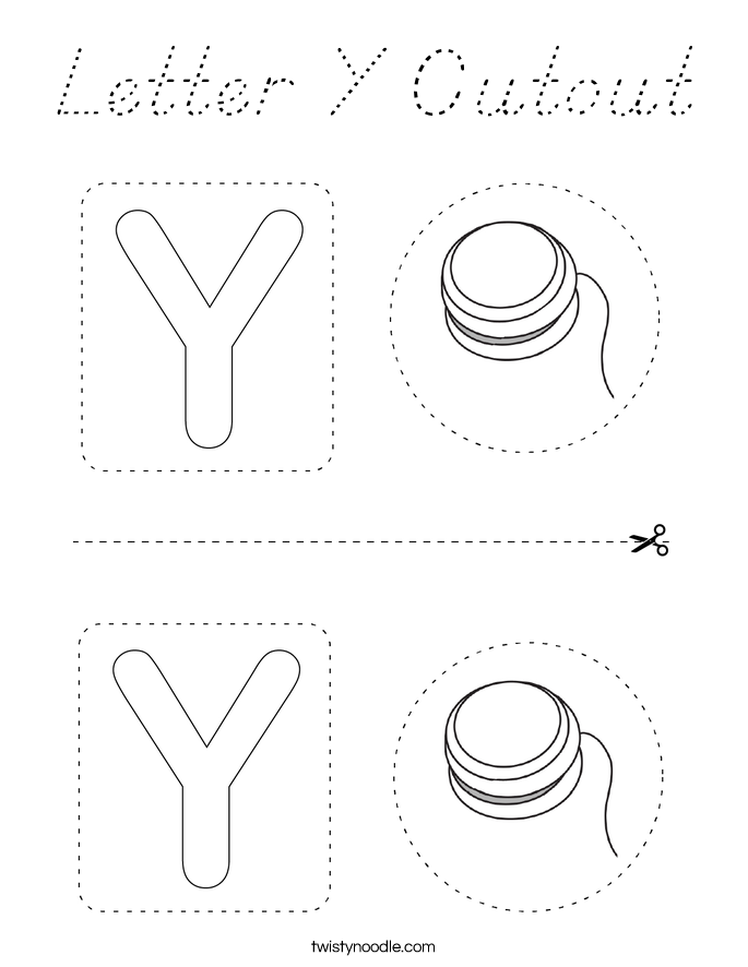 Letter Y Cutout Coloring Page