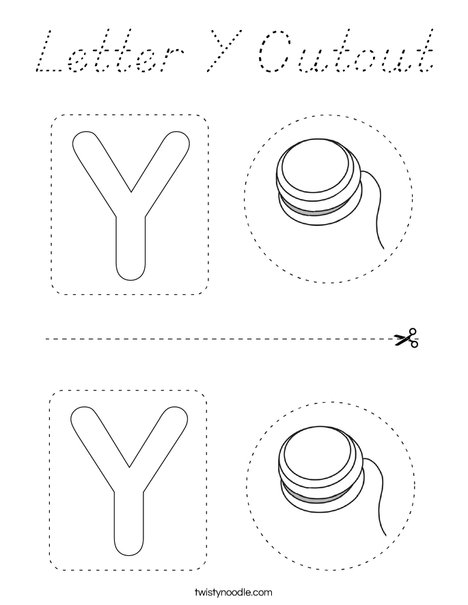 Letter Y Cutout Coloring Page