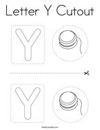 Letter Y Cutout Coloring Page