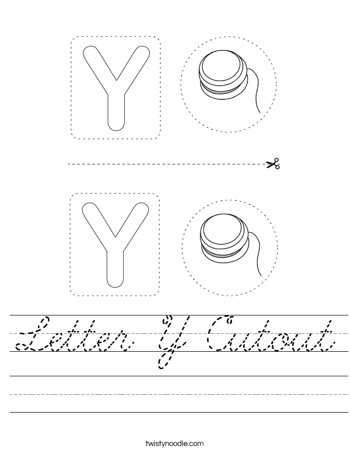Letter Y Cutout Worksheet