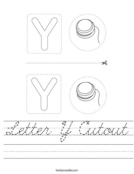 Letter Y Cutout Worksheet